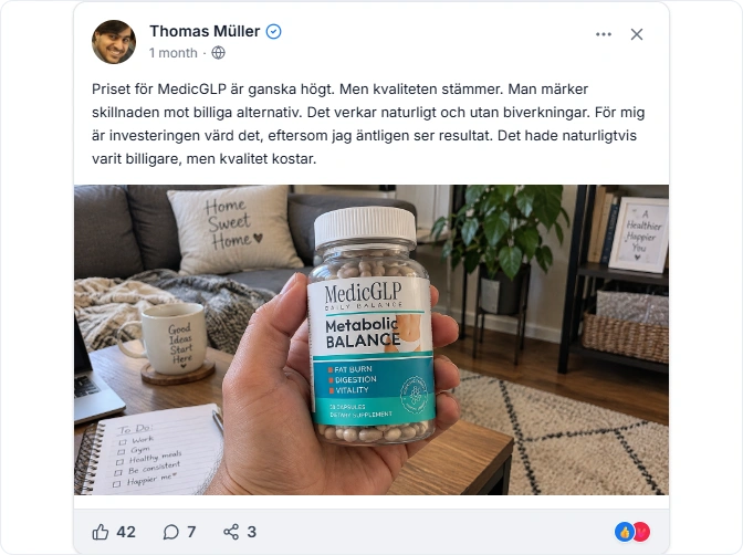 MedicGLP Facebook Recensioner