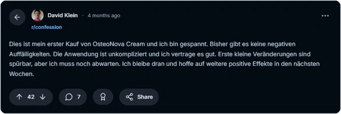 OsteoNova Cream Reddit Bewertungen