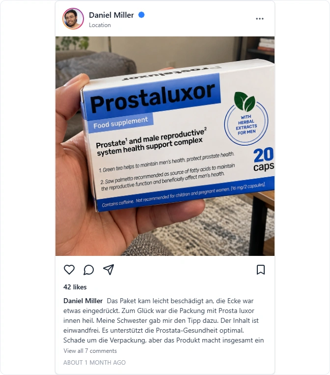 Prostaluxor Instagram Bewertungen