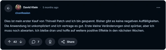 Thinveil Patch Reddit Bewertungen