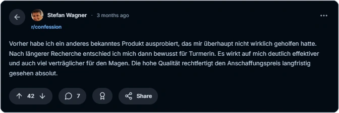 Turmerin Reddit Erfahrungen