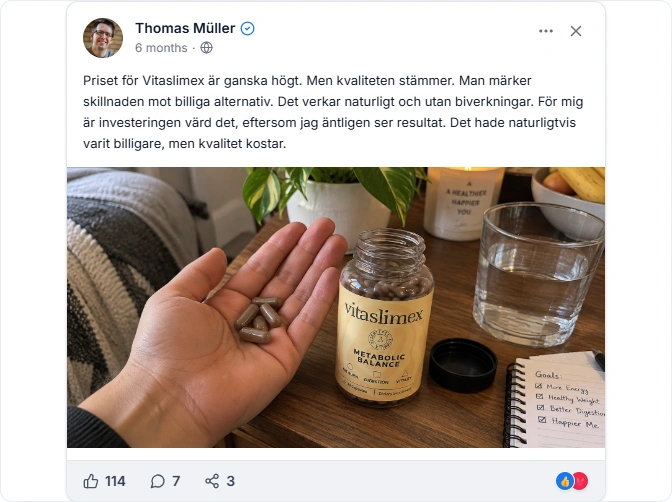 Vitaslimex Facebook Recension