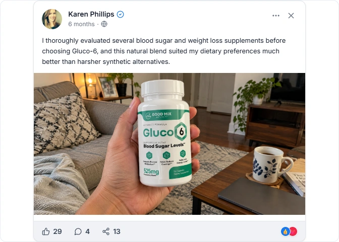 Gluco6 Facebook review