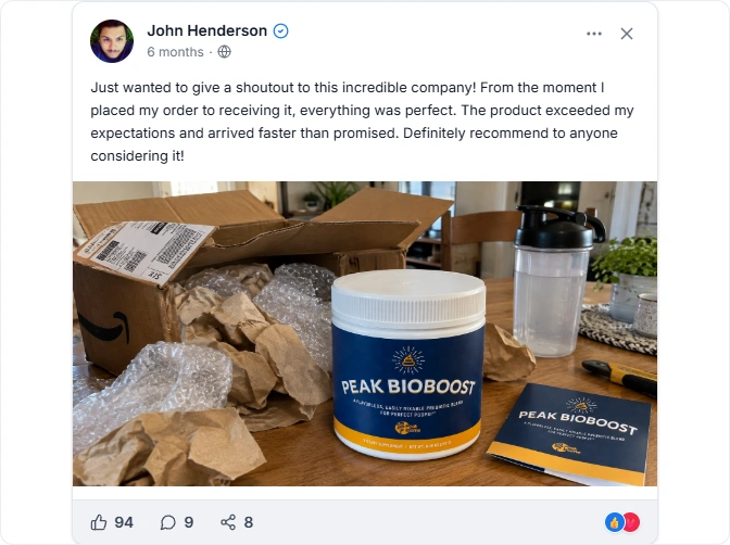 Peak BioBoost Facebook review