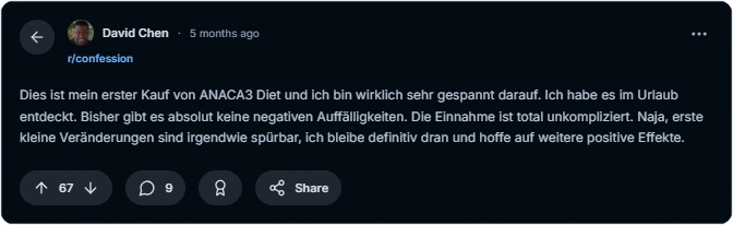 ANACA3 Diet Reddit Erfahrungen