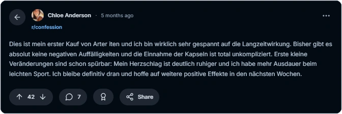 Arteriten Reddit Erfahrungen