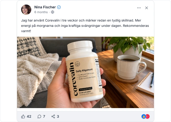 Corevalin Facebook Recension